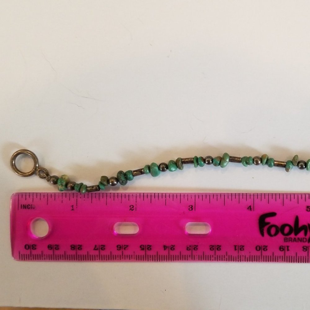 Turquoise and Silver Beaded Bracelet
